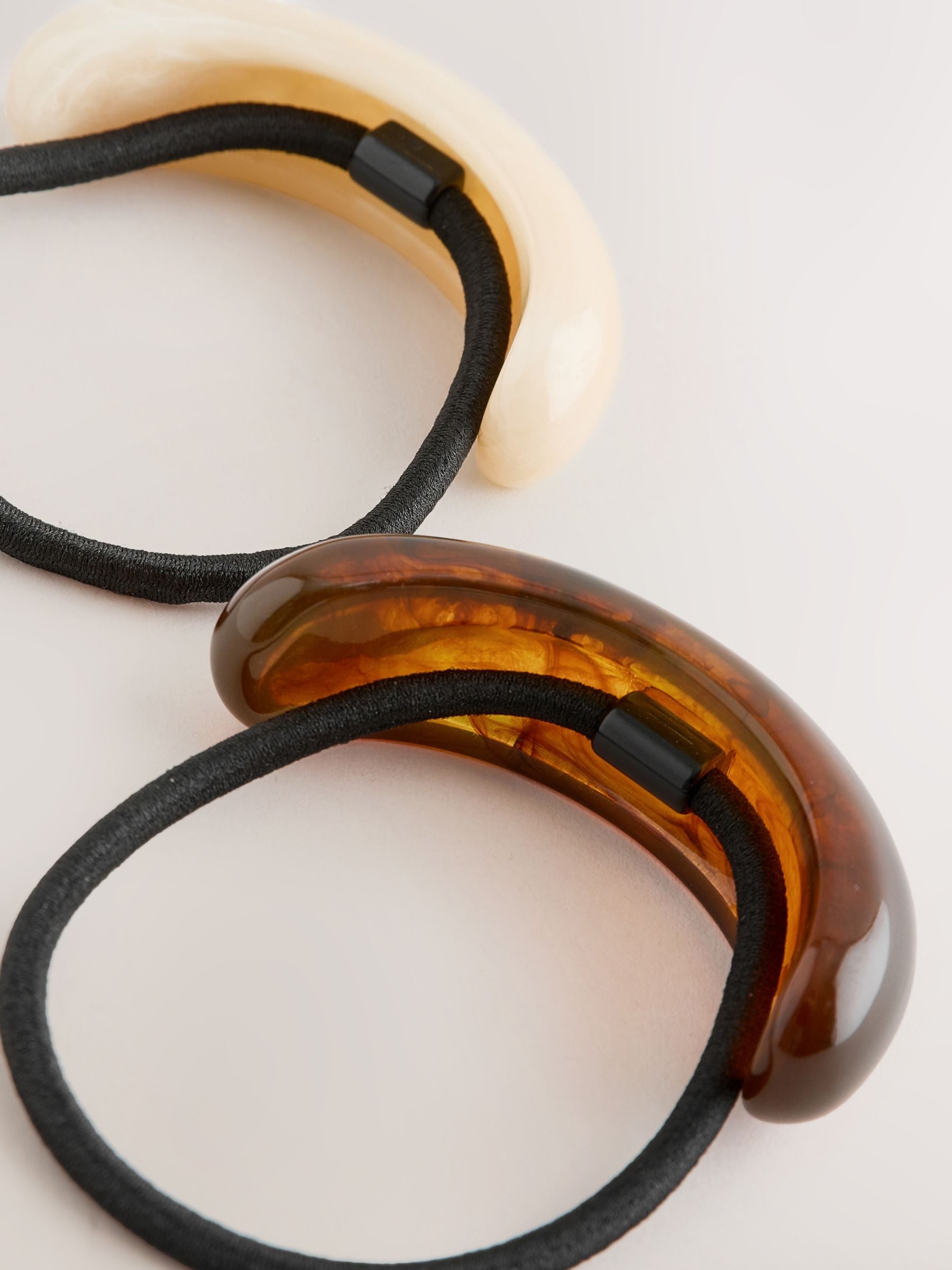 Hair bobbles brown/cream 2 pack (British brand)