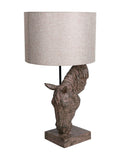 Libra Interiors brown horse lamp with shade - British product