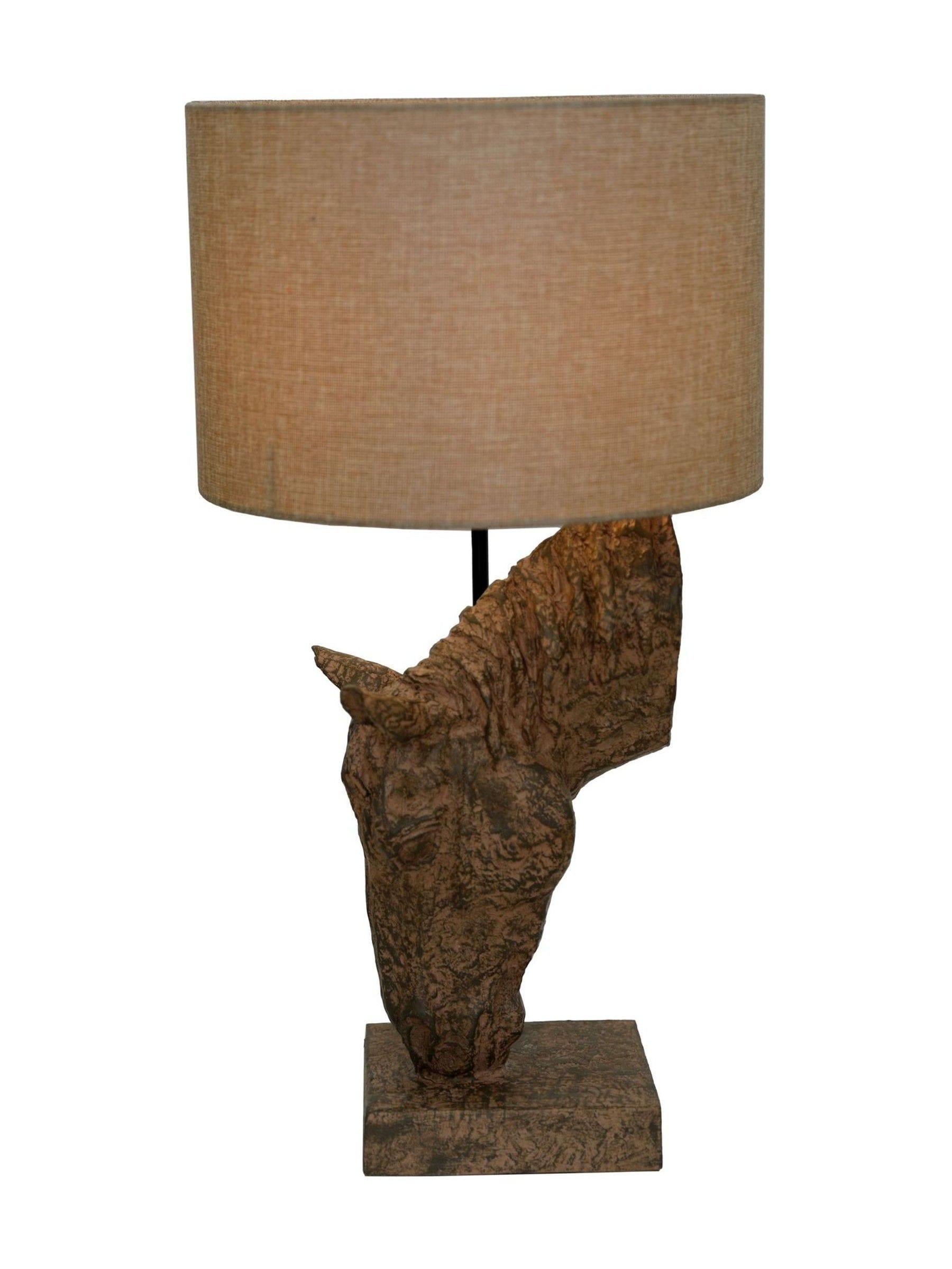 Libra Interiors brown horse lamp with shade - British product