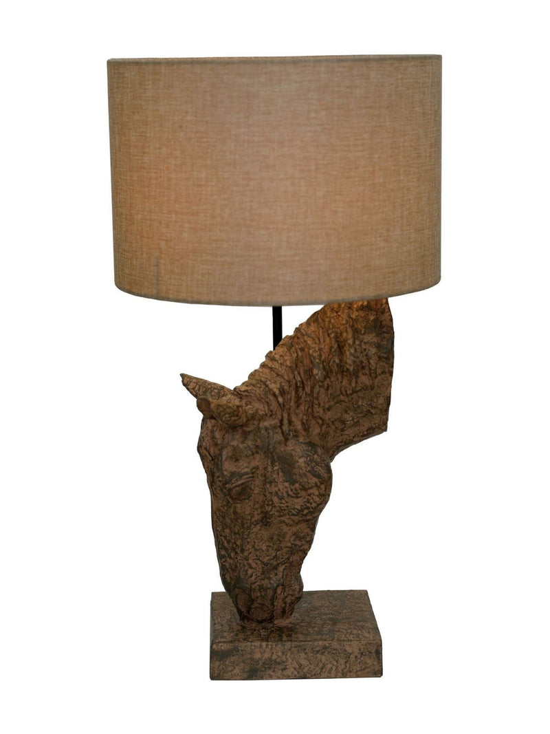 Libra Interiors brown horse lamp with shade - British product