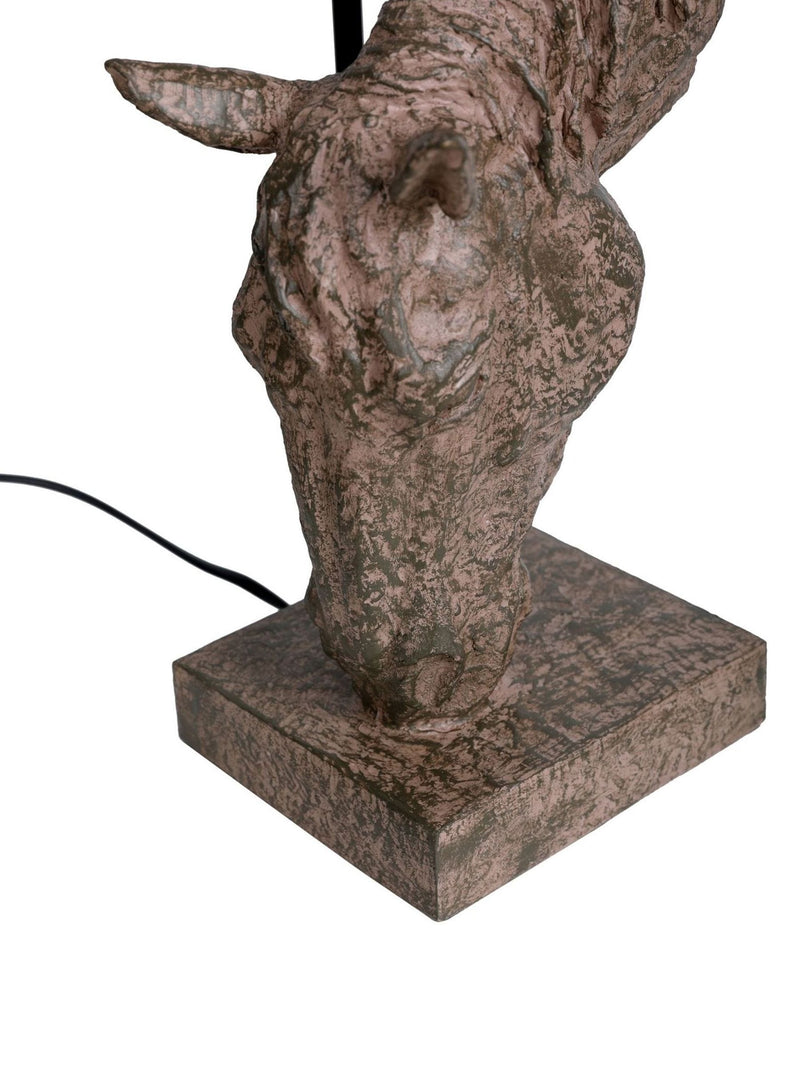 Libra Interiors brown horse lamp with shade - British product