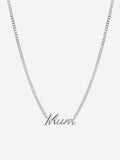 Inicio sterling silver plated Mum necklace with cursive pendant - British product