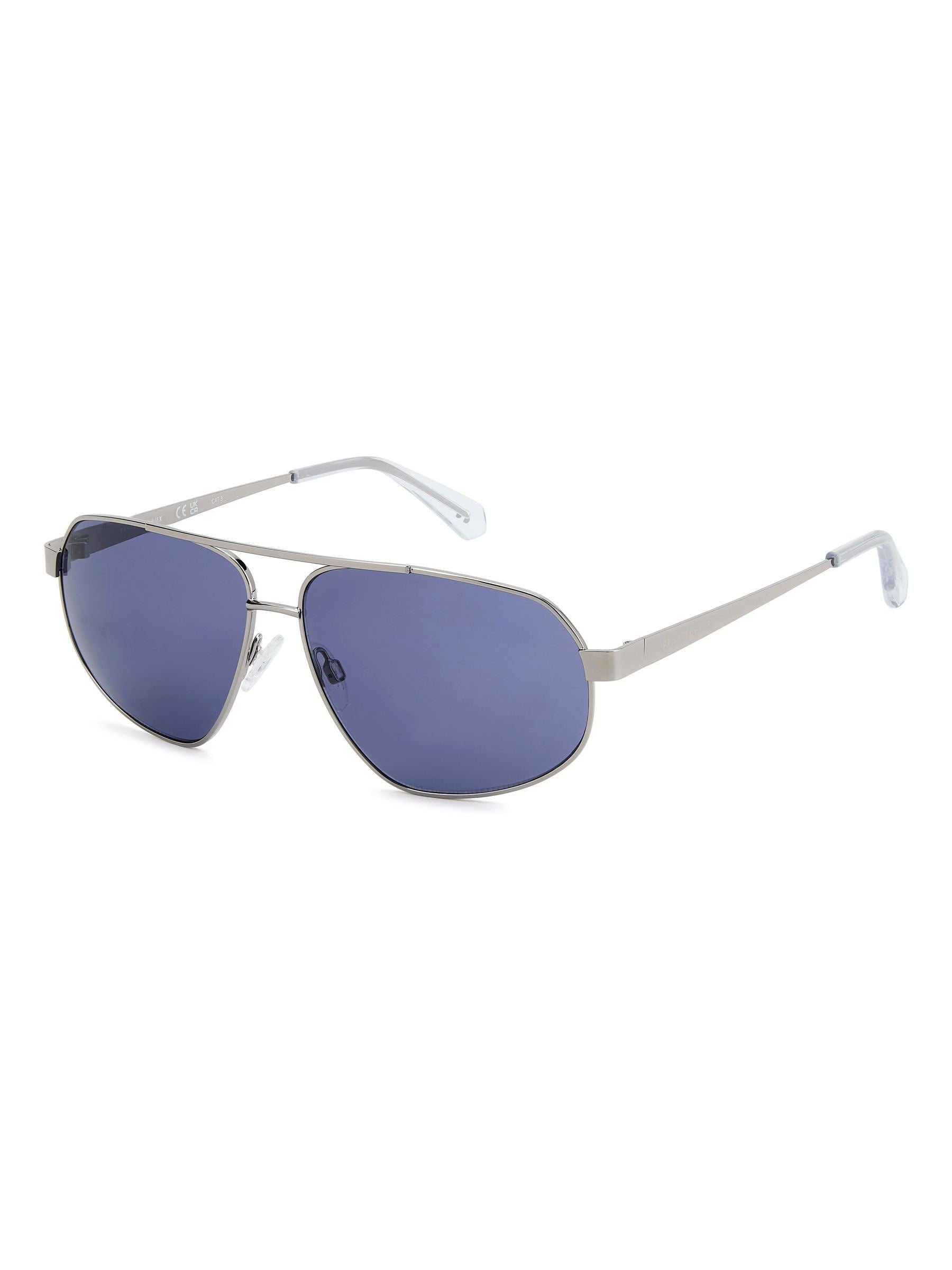 Prive Revaux silver rectangular geometrical sunglasses, UK version