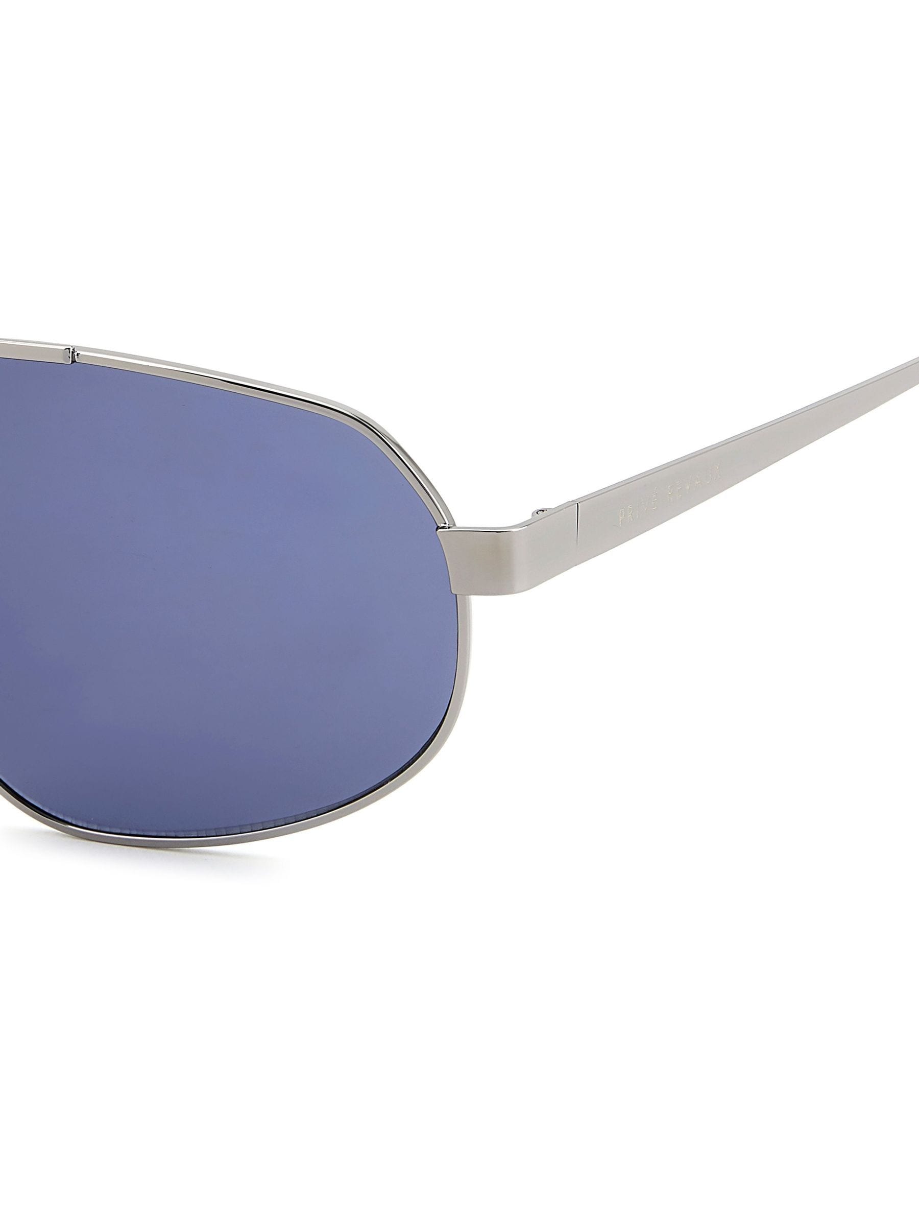 Prive Revaux silver rectangular geometrical sunglasses, UK version