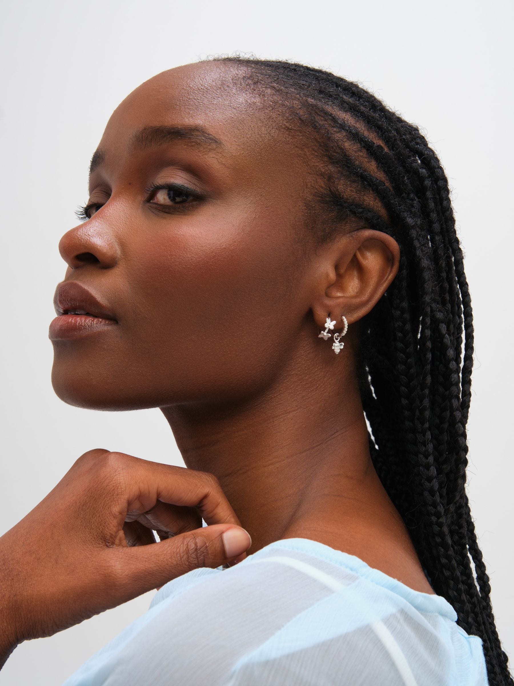 Inicio sterling silver plated butterfly and bumble bee earrings 2 pack (British brand)