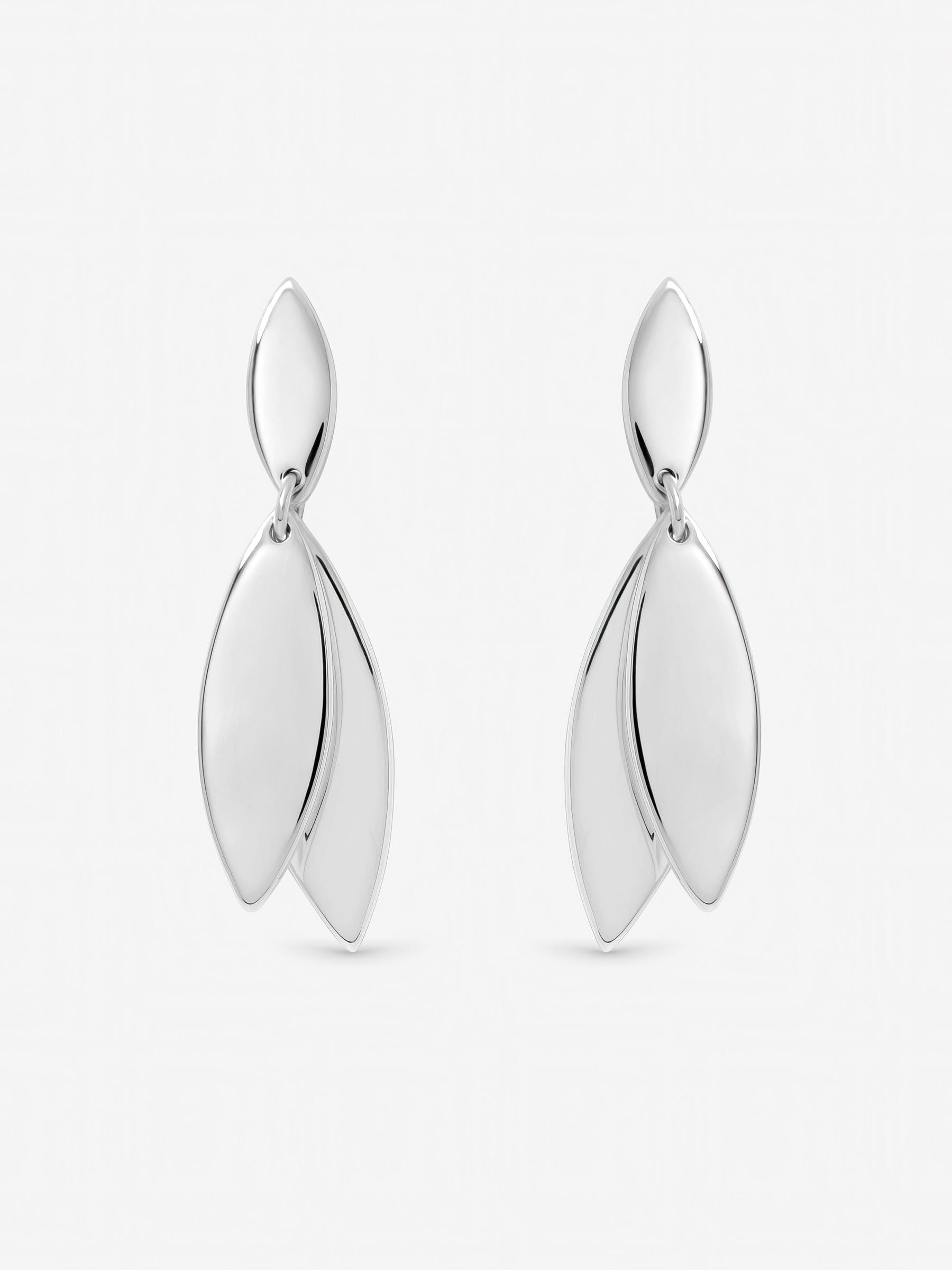 Inicio polished double drop earrings sterling silver plated, imported from the UK