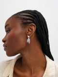 Inicio polished double drop earrings sterling silver plated, imported from the UK