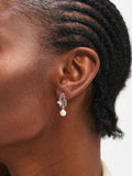Inicio polished butterfly pearl drop earrings (British brand)