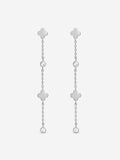 Inicio sterling silver plated crystal clover drop earrings (British brand)