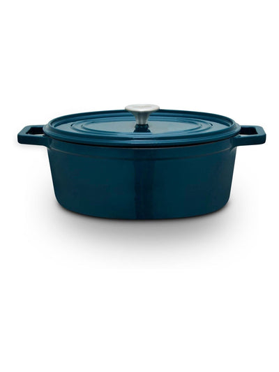Next Barbary and Oak Nattura Teal Cast Iron Oval Casserole 3.2L- Buy online at McGrocer