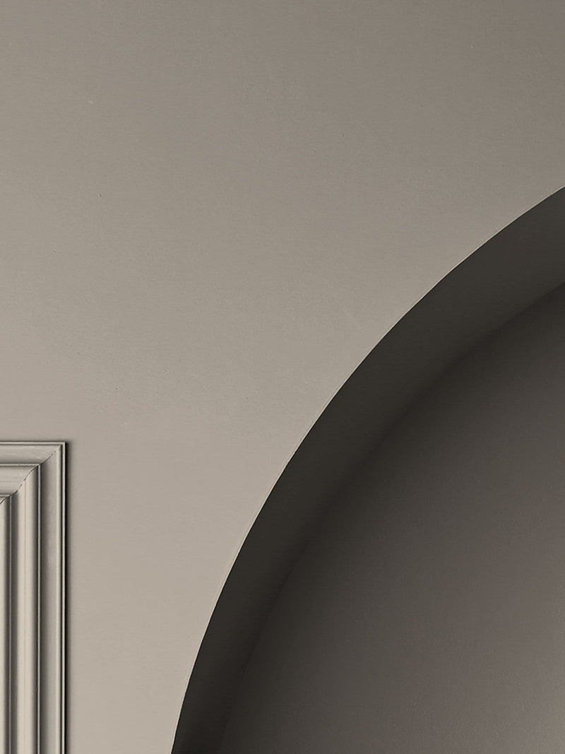 Graham & Brown taupe matt emulsion paint, imported from the UK