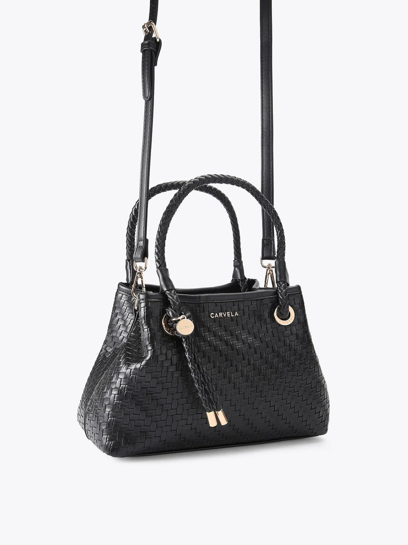 Carvela black Antonia weave mini bag - British product