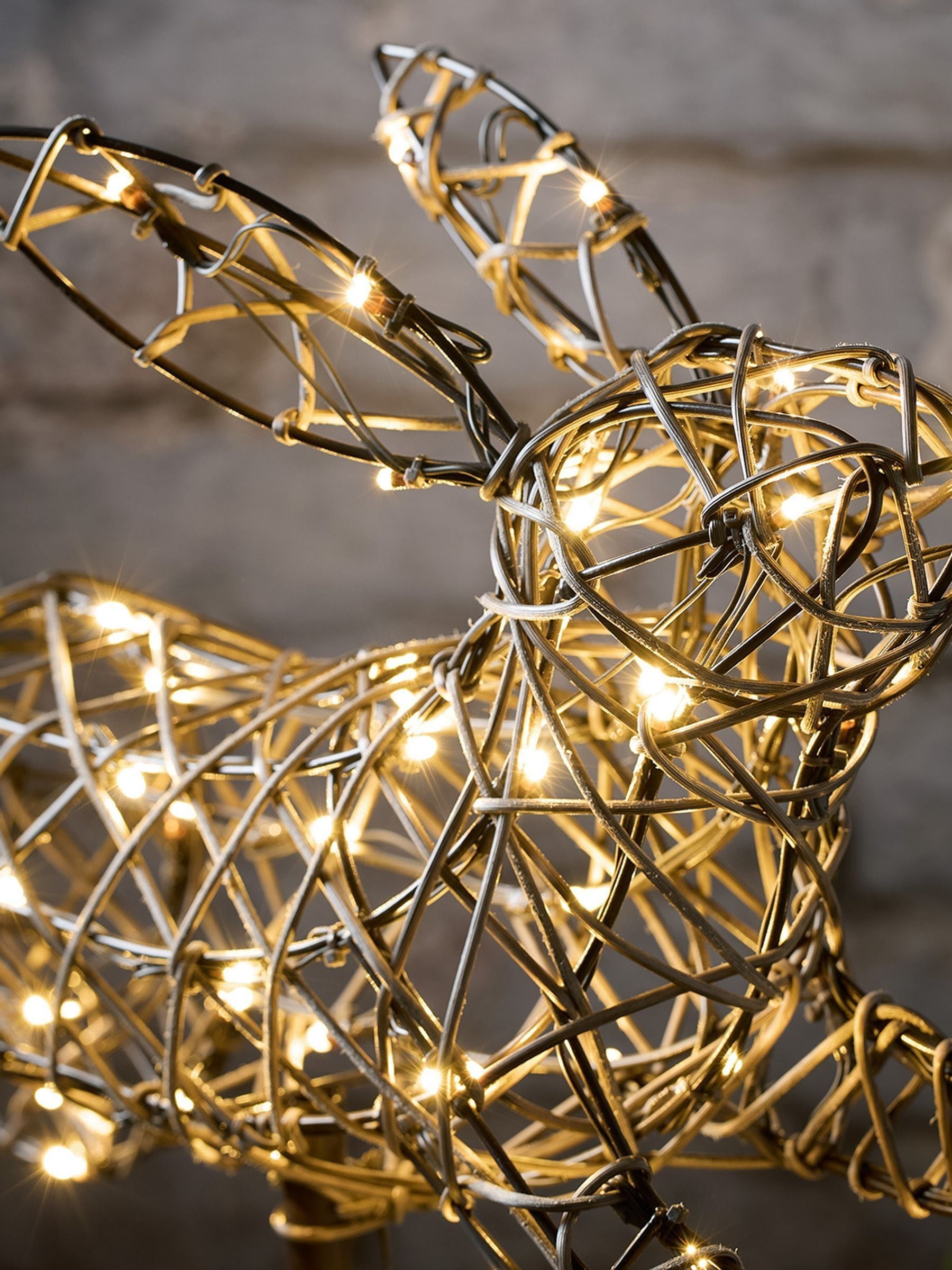 Lights4fun Brown Rattan Light Up Leaping Bunny, imported from the UK