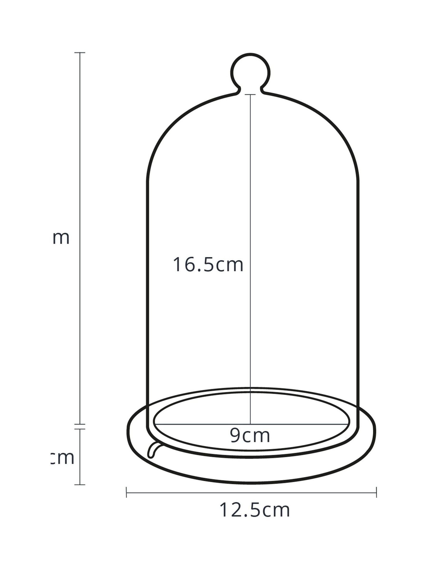 Lights4fun clear glass dome bell jar 20cm with wood base, UK version