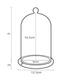 Lights4fun clear glass dome bell jar 20cm with wood base, UK version