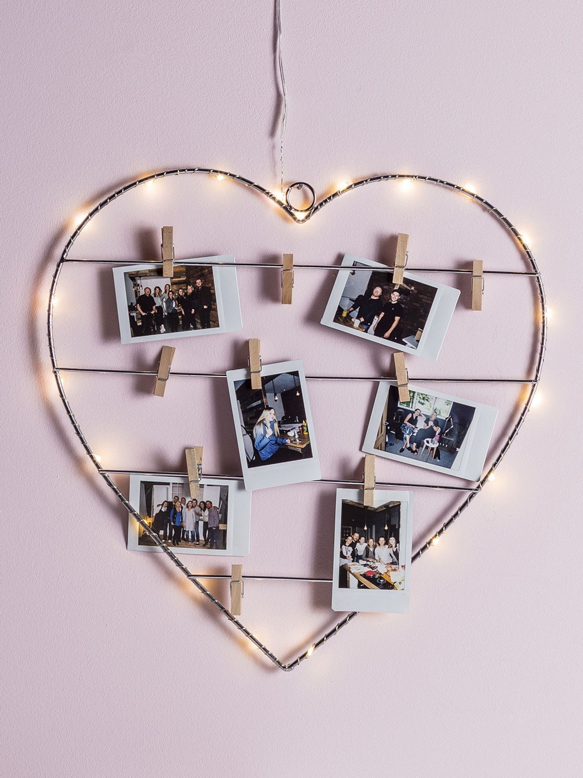 Lights4fun silver micro light heart 35cm - British product