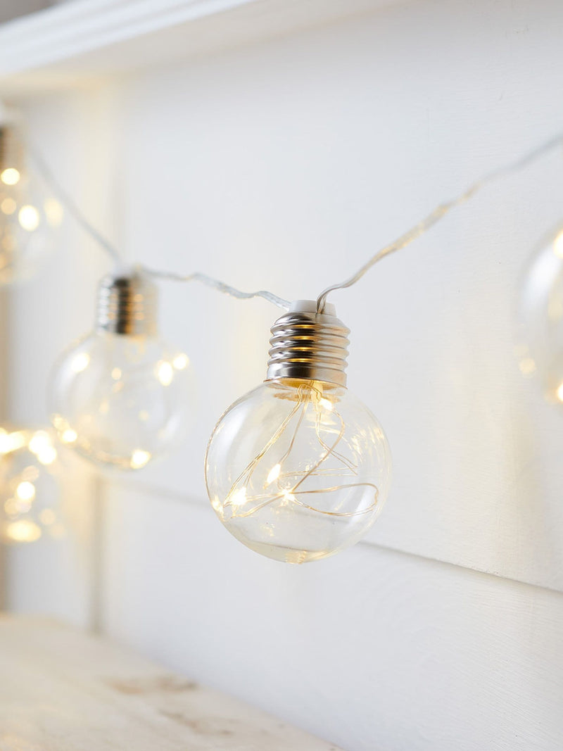 Lights4fun 10-bulb Silver Festoon Lights, imported from the UK