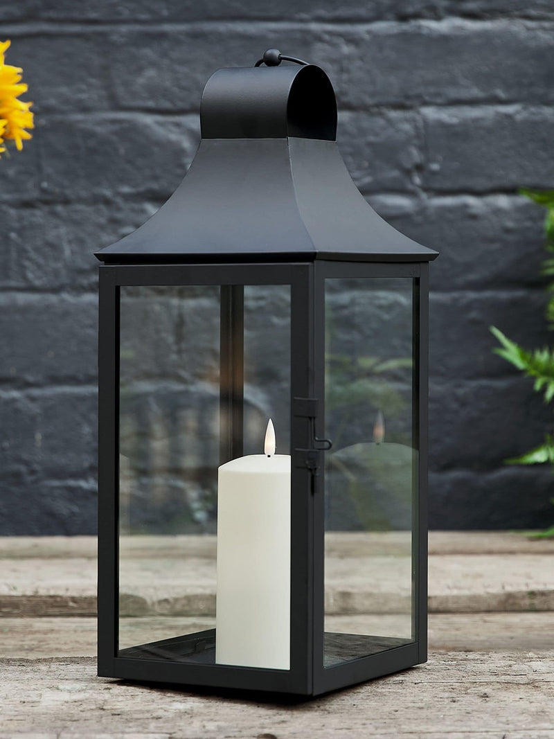 Lights4fun garden lantern Albury black 45cm, imported from the UK