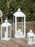 Lights4fun Perth large white garden lantern 59cm, UK version