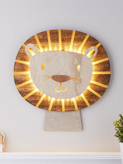 Next Lights4fun Clear Lion Children's Wooden Wall Light- Buy online at McGrocer
