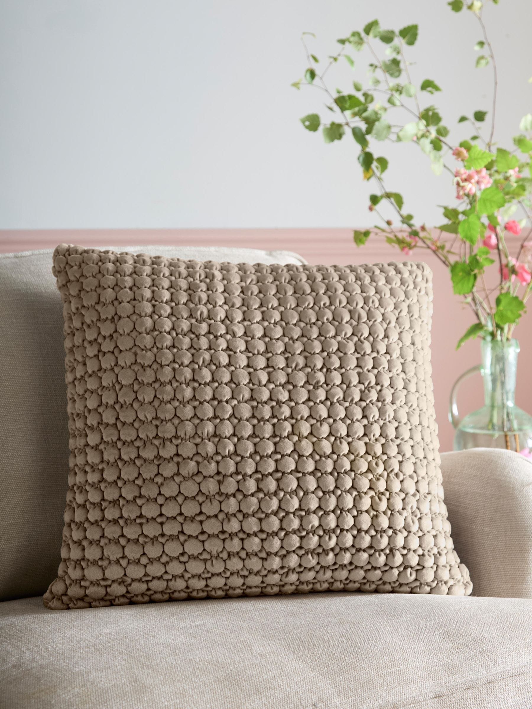 Appletree Olive Bobble Velvet Filled Cushion 55x55cm