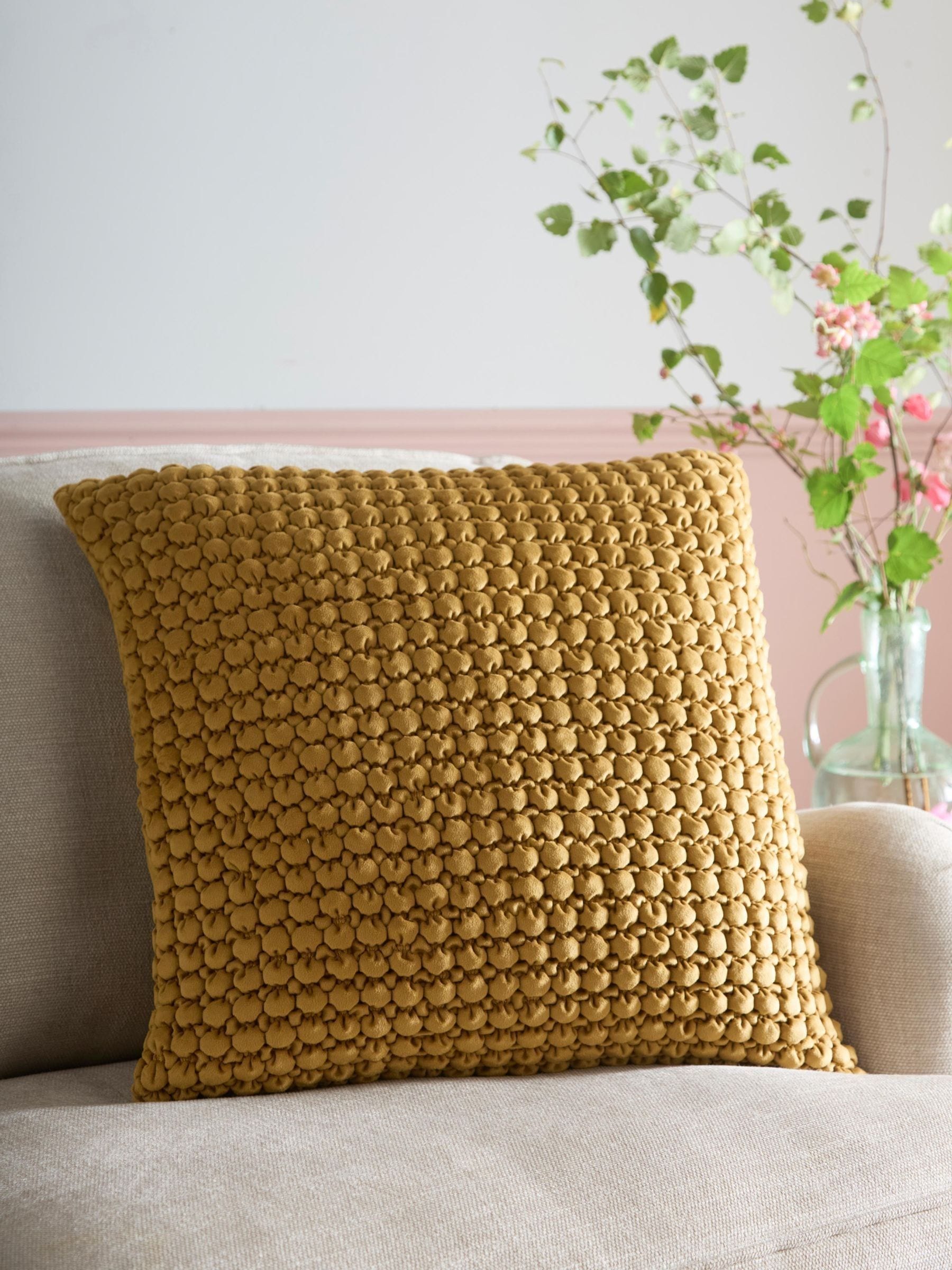 Appletree Olive Bobble Velvet Filled Cushion 55x55cm
