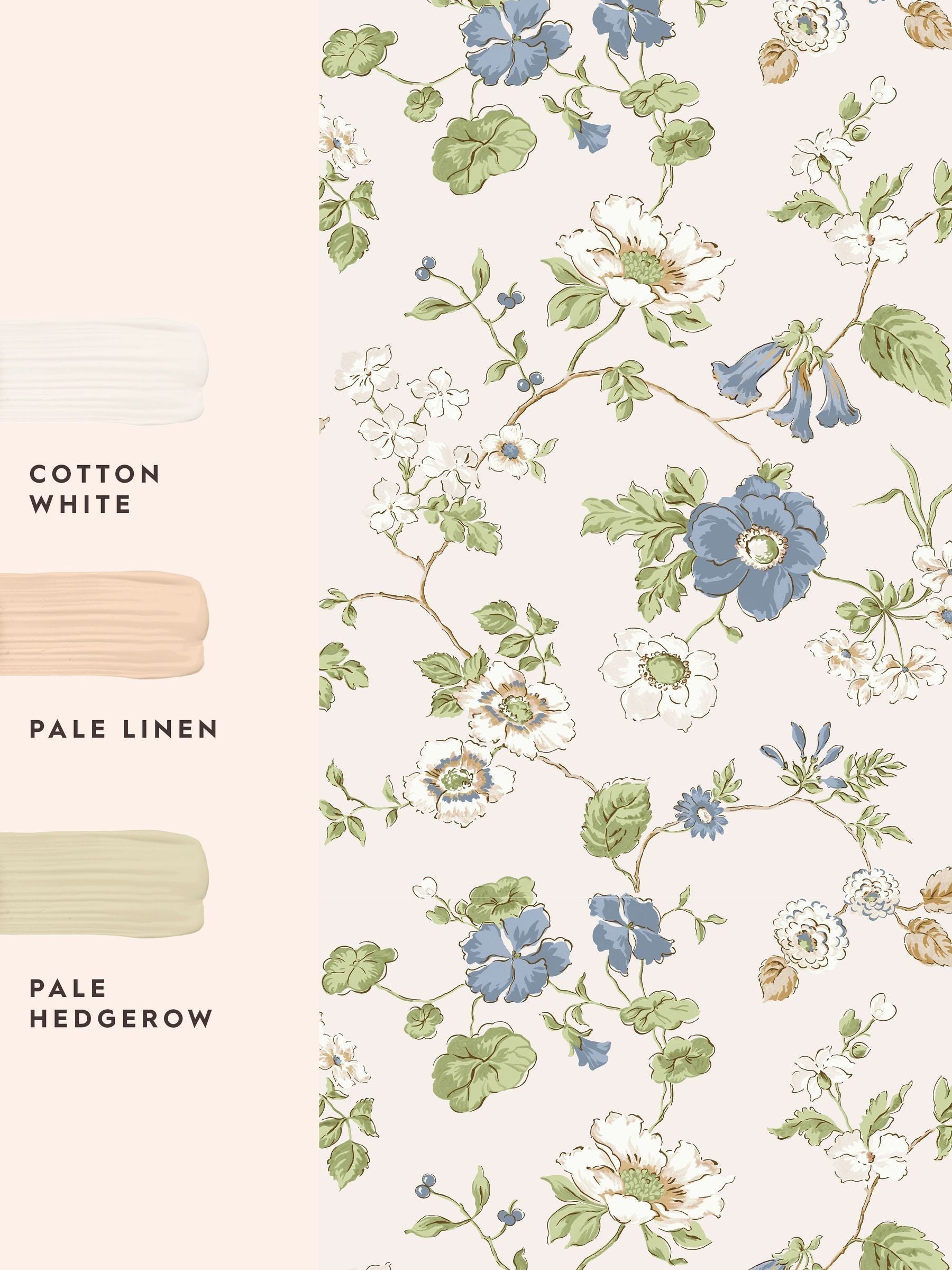 Laura Ashley Chalk Blue Pennywell Grove wallpaper roll, UK version