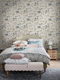 Laura Ashley Chalk Blue Pennywell Grove wallpaper roll, UK version