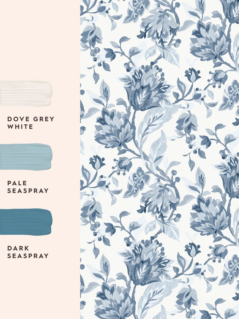Laura Ashley wallpaper Dark Seaspray Adwick Trail 10m x 52cm - British product