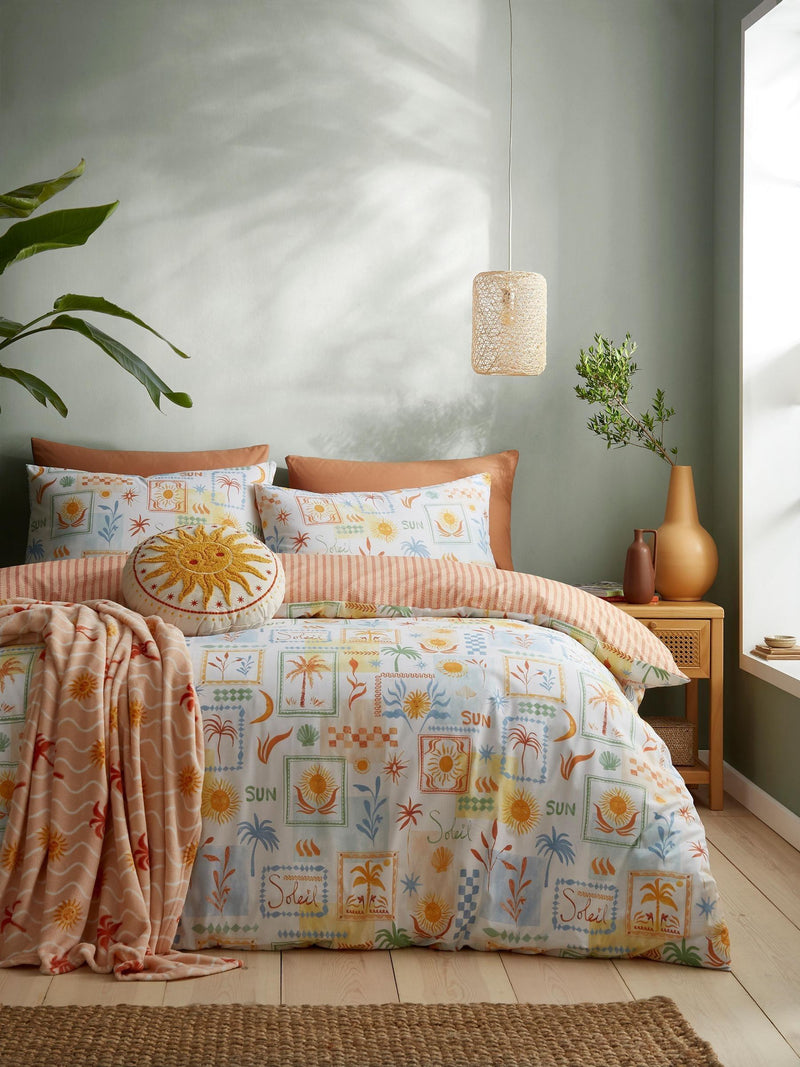 Fusion Coral Soleil fleece throw 150x120cm - British product
