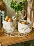 Sophie Allport natural lemons linen bread baskets set of 2 (British brand)