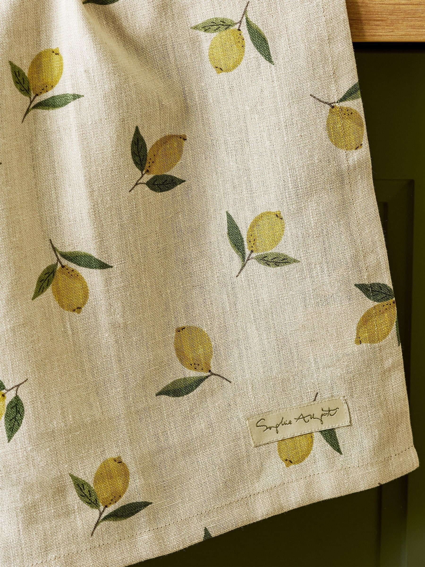 Sophie Allport Natural Lemons linen tea towel, UK version