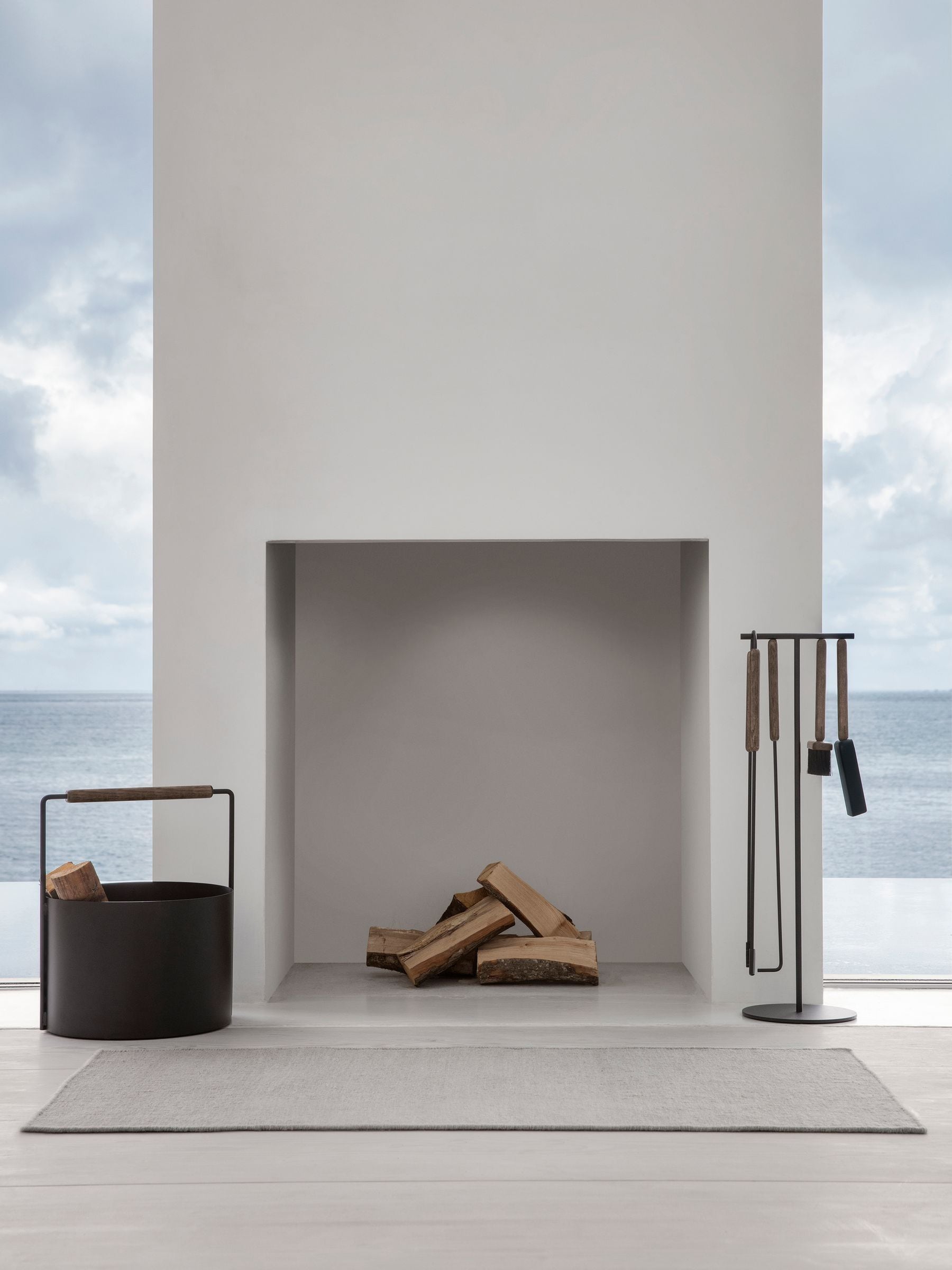 blomus 3 piece brown oak ASHI fireplace tools set, UK version