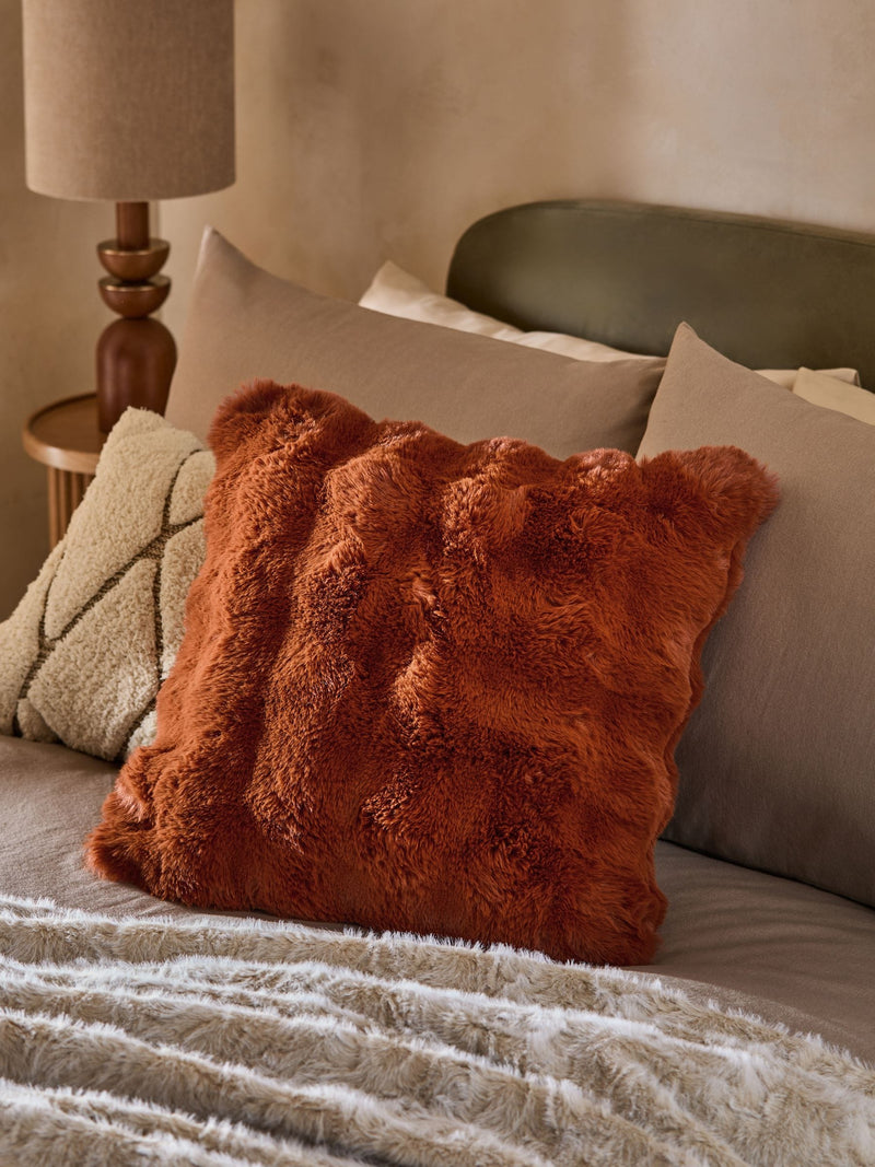 Charcoal Grey Aspen Faux Fur Cushion 59 x 59cm
