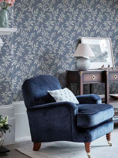 Next Laura Ashley Dark Seaspray Paxford Leaves Wallpaper Sample A4- Buy online at McGrocer