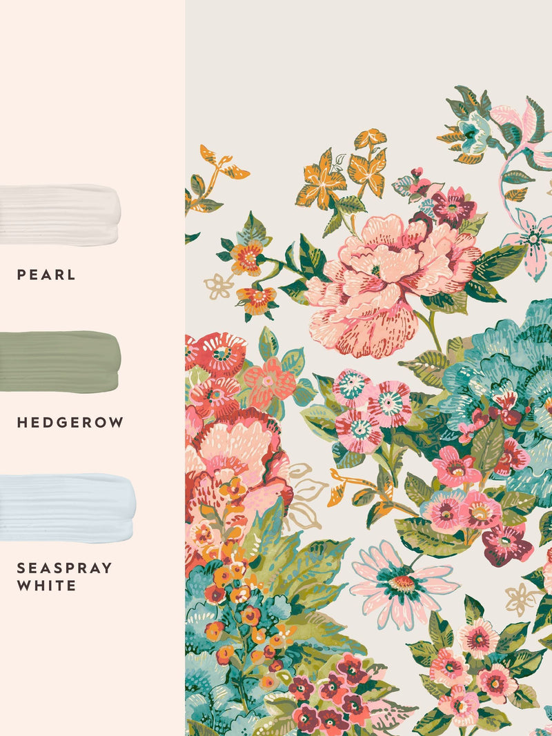 Laura Ashley Lavington Blooms A4 mural sample (British brand)