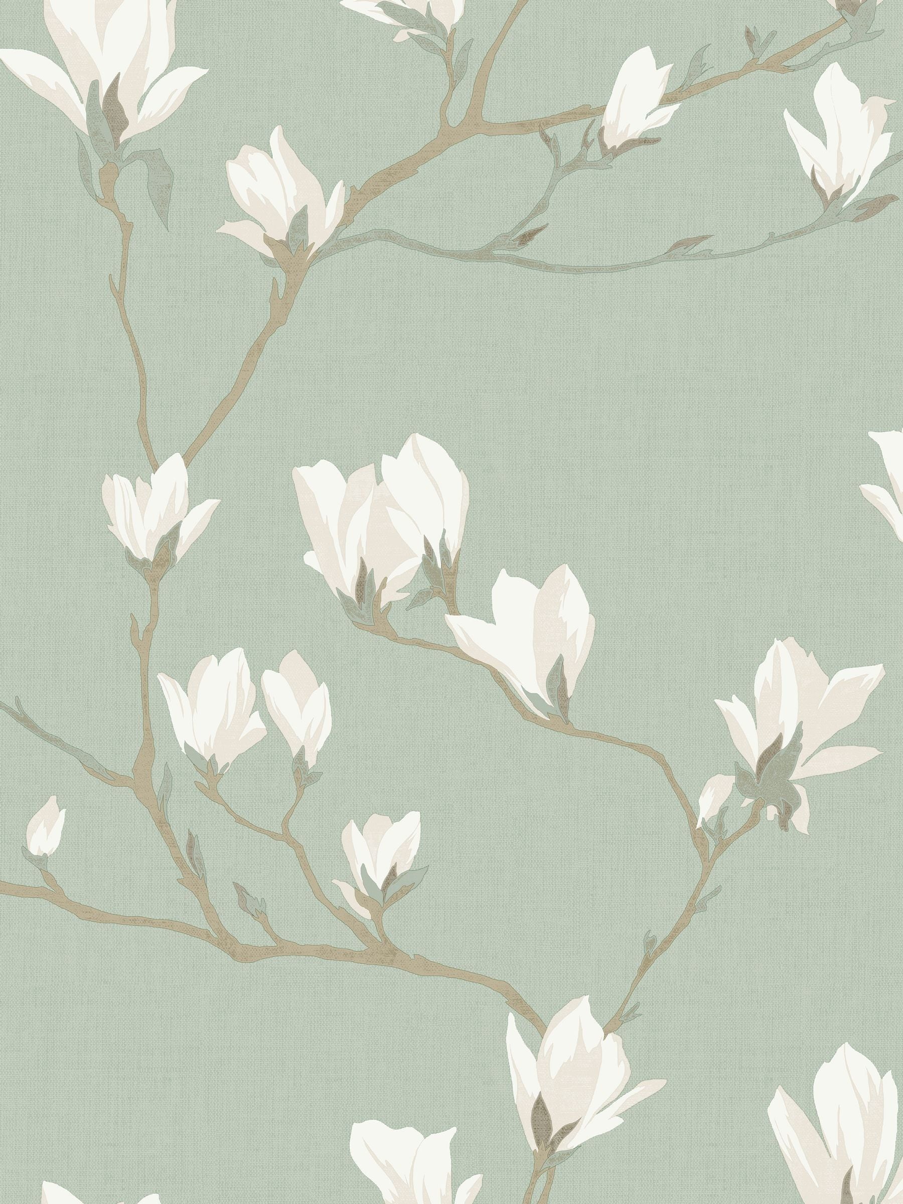 Laura Ashley wallpaper sample Magnolia Grove Pale Eau de Nil A4, imported from the UK