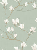 Laura Ashley wallpaper sample Magnolia Grove Pale Eau de Nil A4, imported from the UK