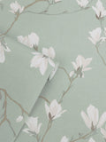 Laura Ashley wallpaper sample Magnolia Grove Pale Eau de Nil A4, imported from the UK