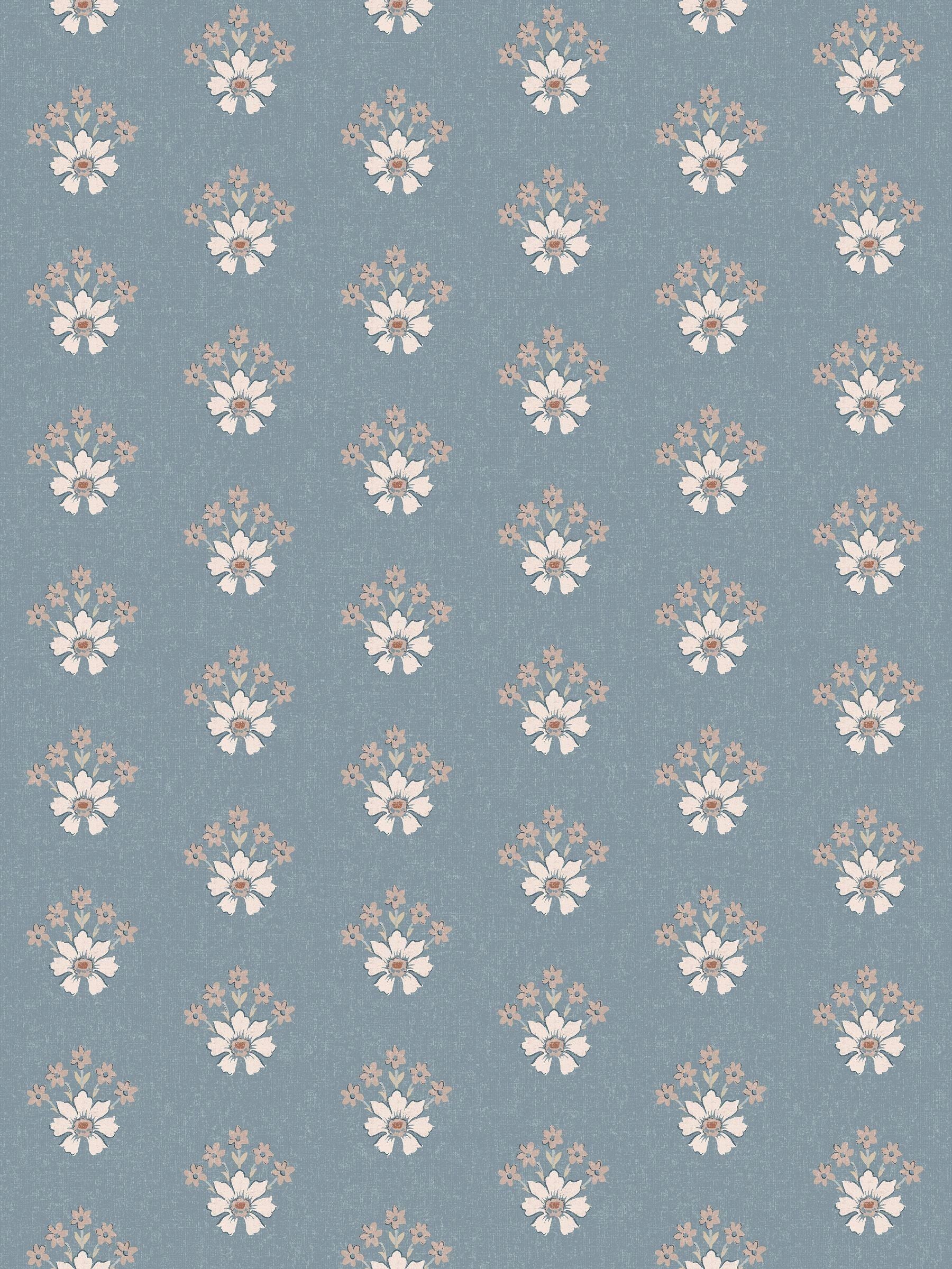 Laura Ashley Newport Blue Floral Geo wallpaper sample A4, imported from the UK