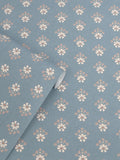 Laura Ashley Newport Blue Floral Geo wallpaper sample A4, imported from the UK