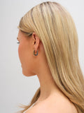 Inicio two tone metallic rectangular hoop earrings UK version