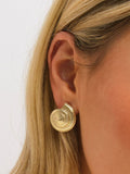 Inicio gold tone statement shell earrings, imported from the UK