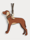 Lauren Ralph Lauren dog bag charm brown leather suede, UK version