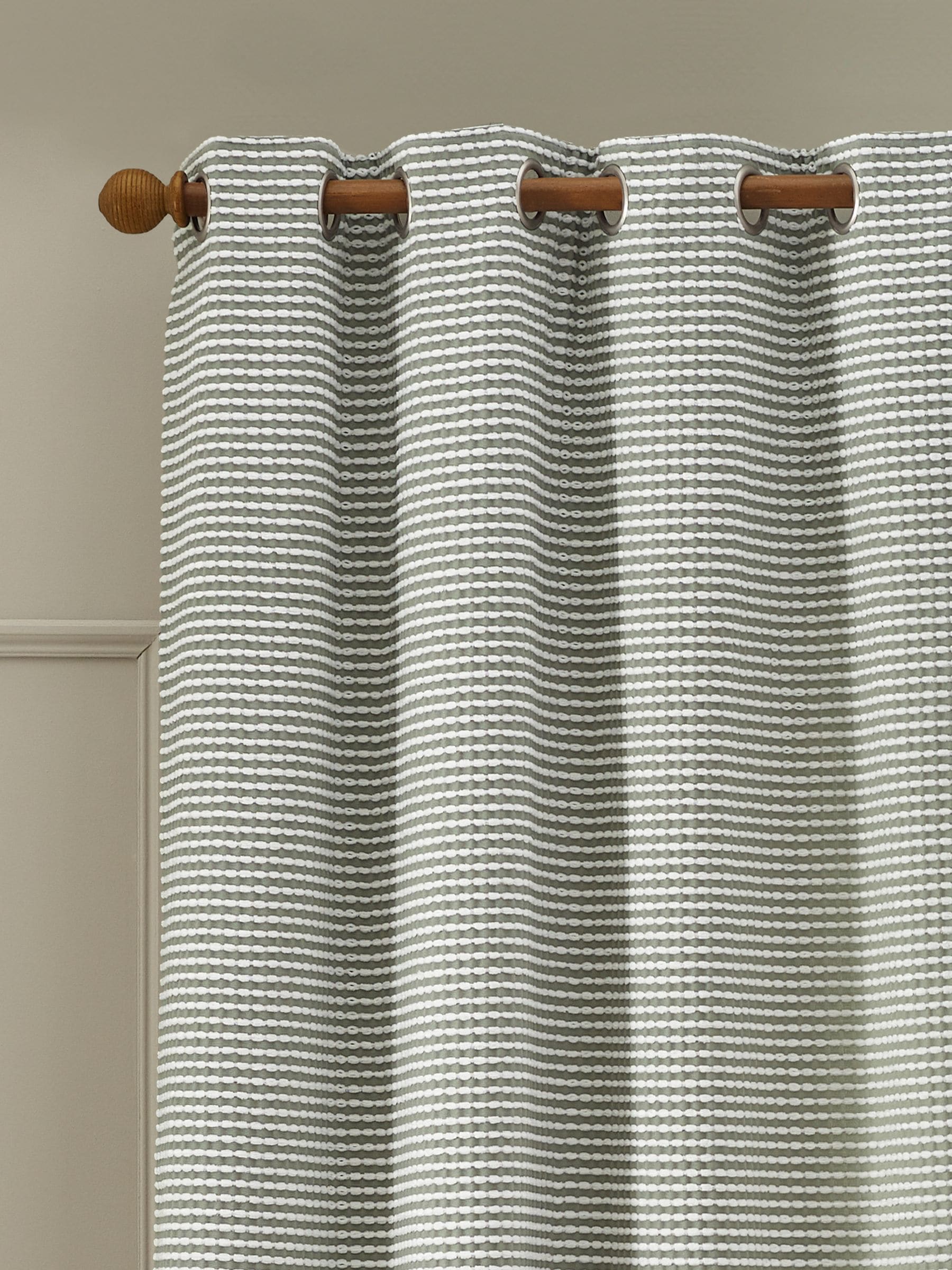 Catherine Lansfield sage green textured stab stitch curtains (British brand)
