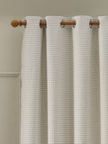 Catherine Lansfield Natural Textured Stab Stitch Lined Eyelet Curtains