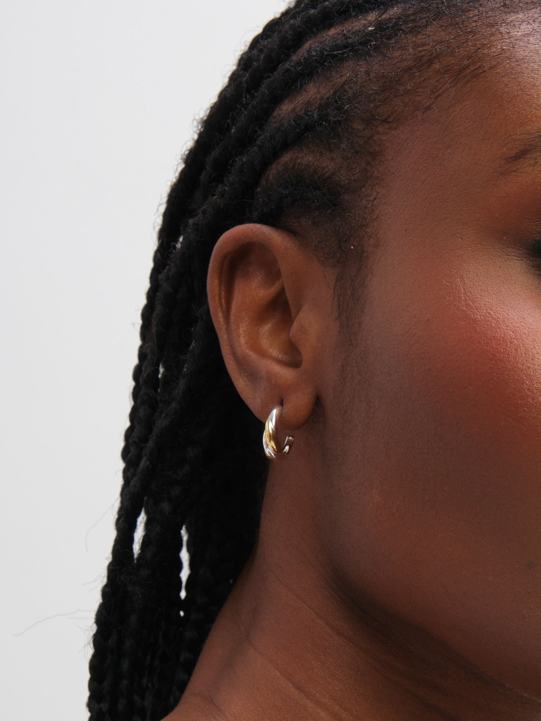 Inicio two tone twist hoop earrings sterling silver plated, UK version