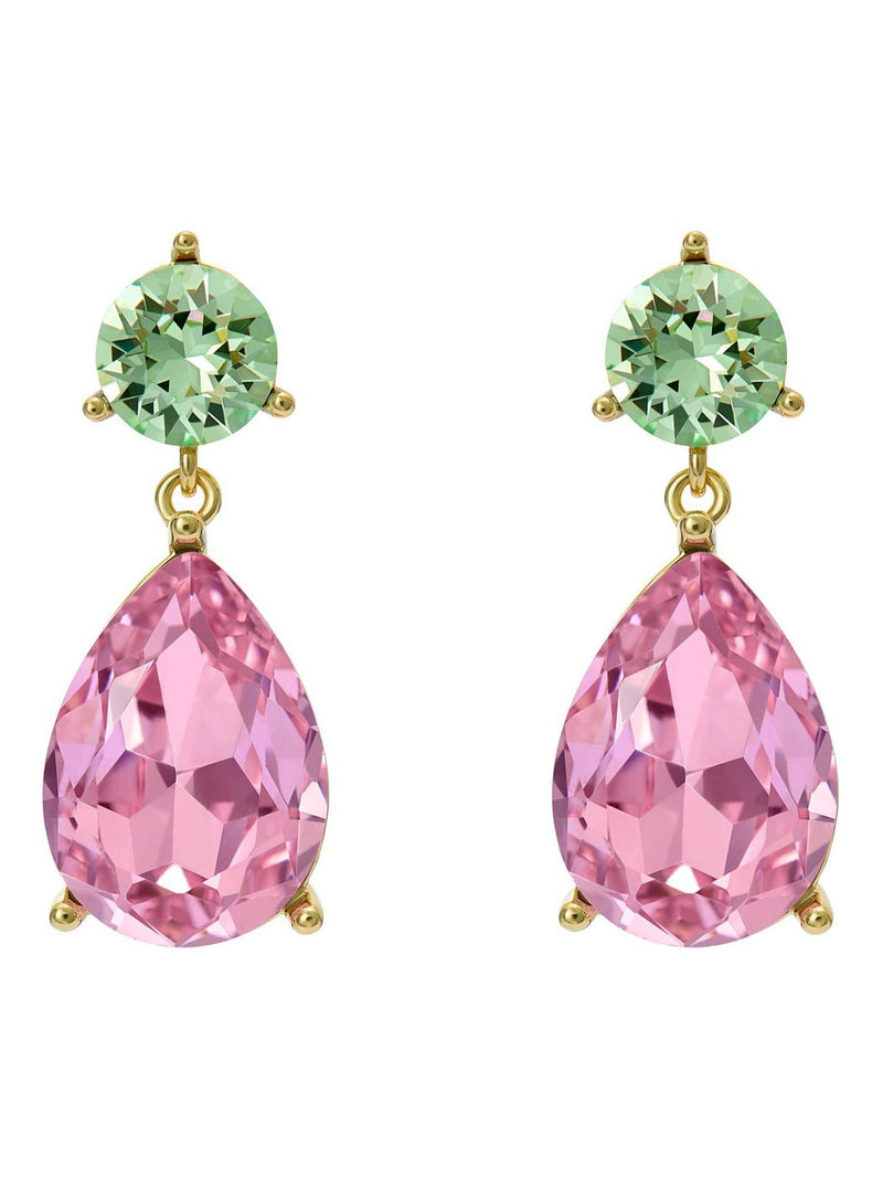 Ted Baker green and pink crystal teardrop earrings, UK version