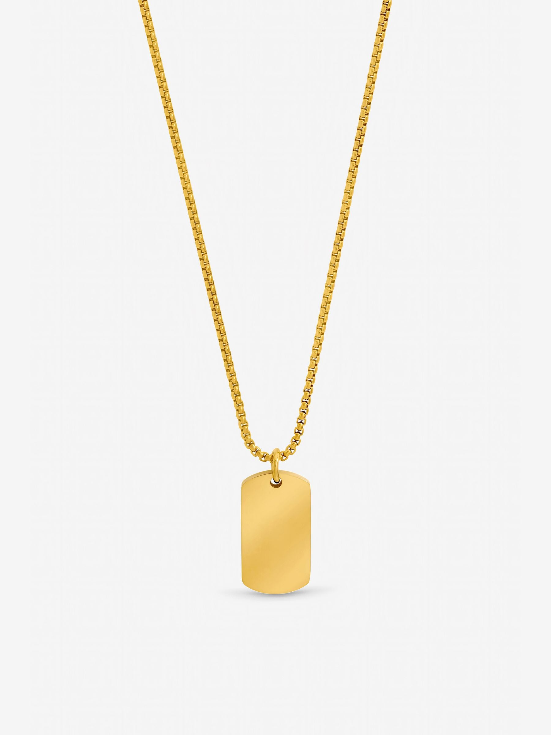 Inicio gold tone waterproof dog tag necklace, UK version