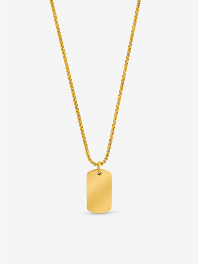 Next Inicio Gold Tone Waterproof Dog Tag Necklace- Buy online at McGrocer